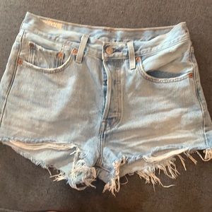 Levi’s 501 High Rise Distressed Jean Shorts